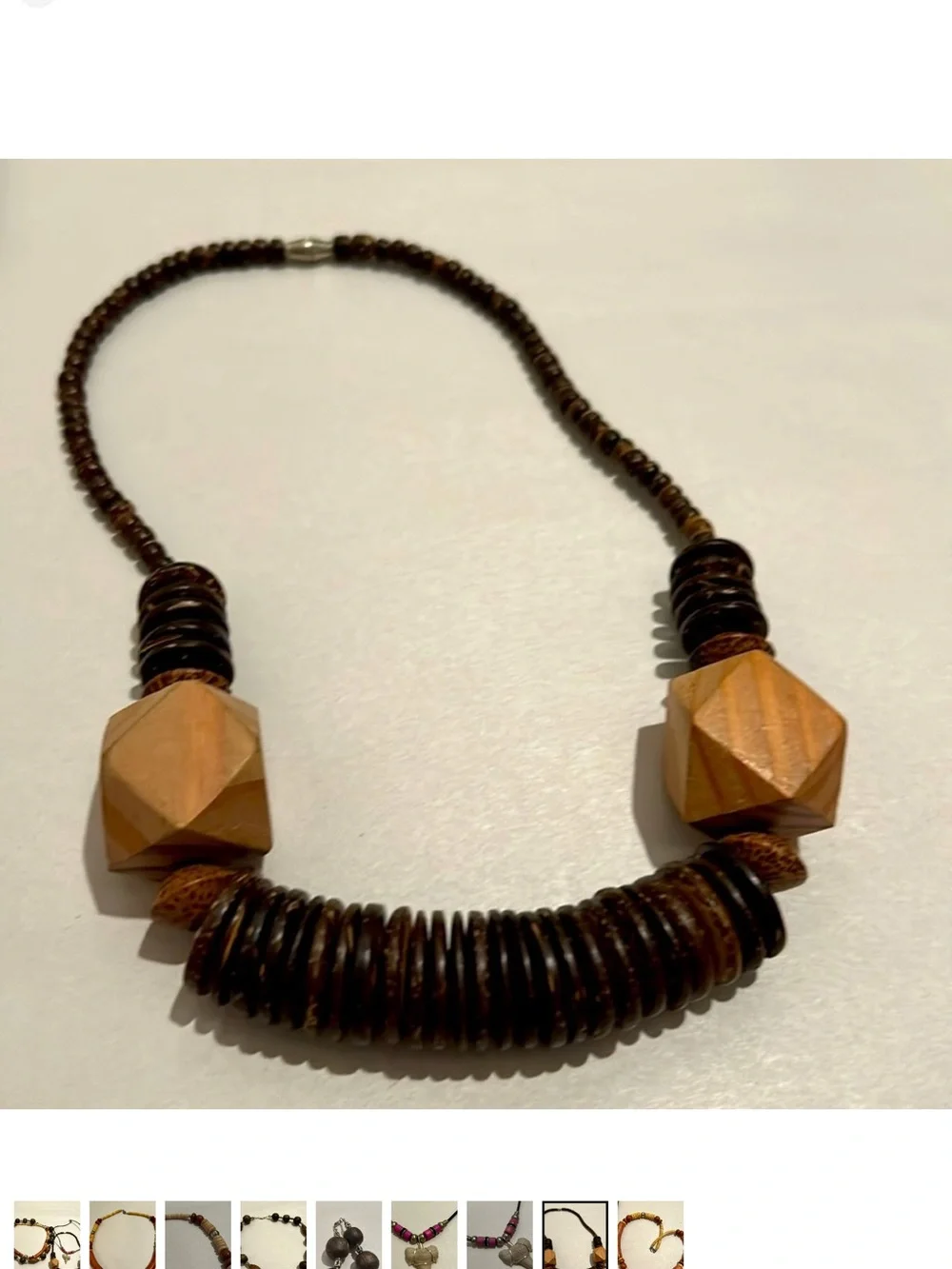 Vintage Tribal Necklace Lot Set 4 Necklaces Heishi Wood Natural Shark Tooth